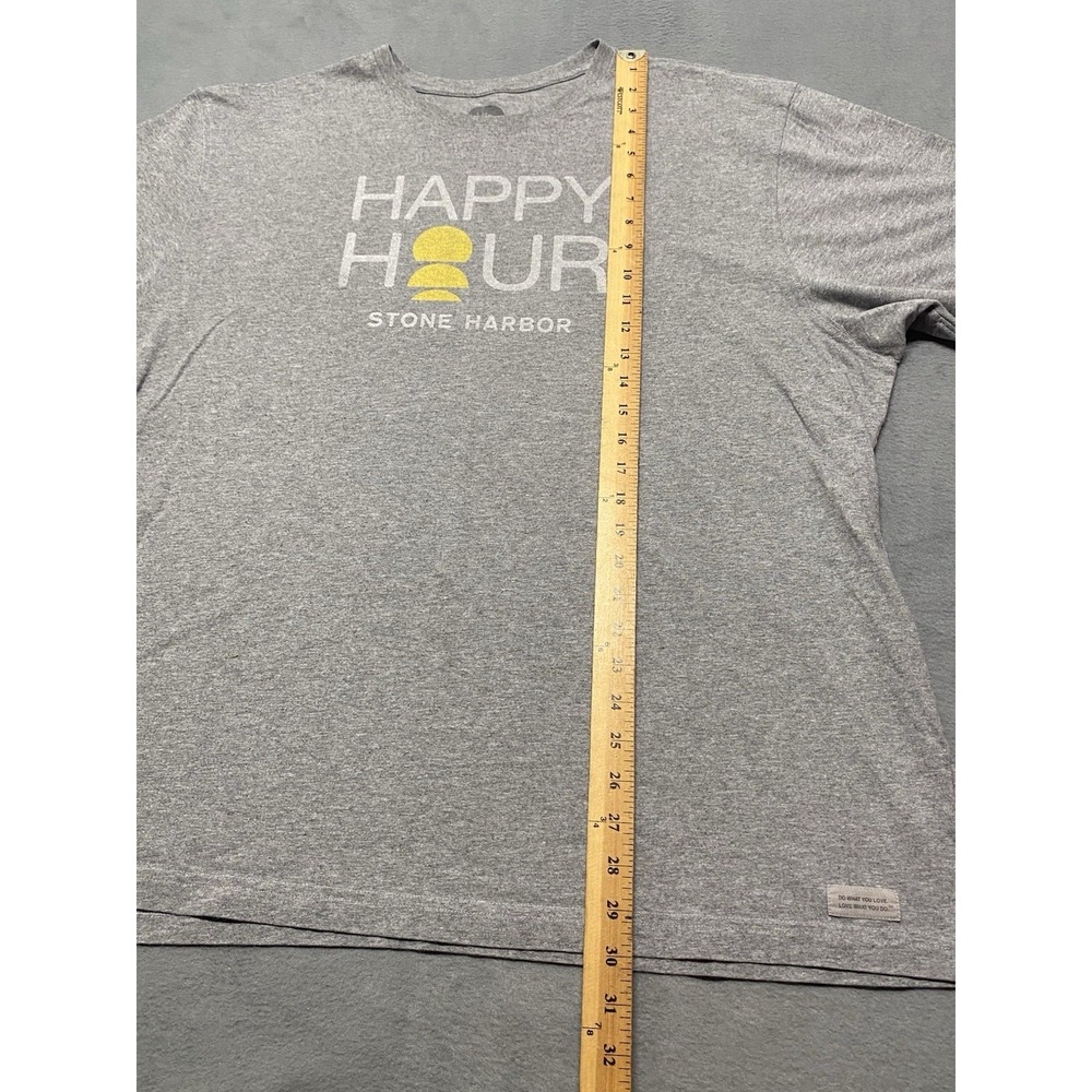 Life Is Good Classic Fit Tee Shirt "Happy Hour Stone Harbor" Unisex 2XL Gray - Picture 4 of 10